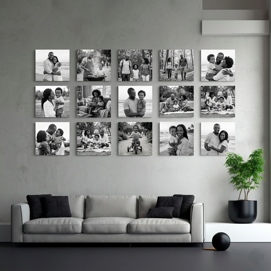 Kit 15 Quadros Quadrados (20x20 cm)