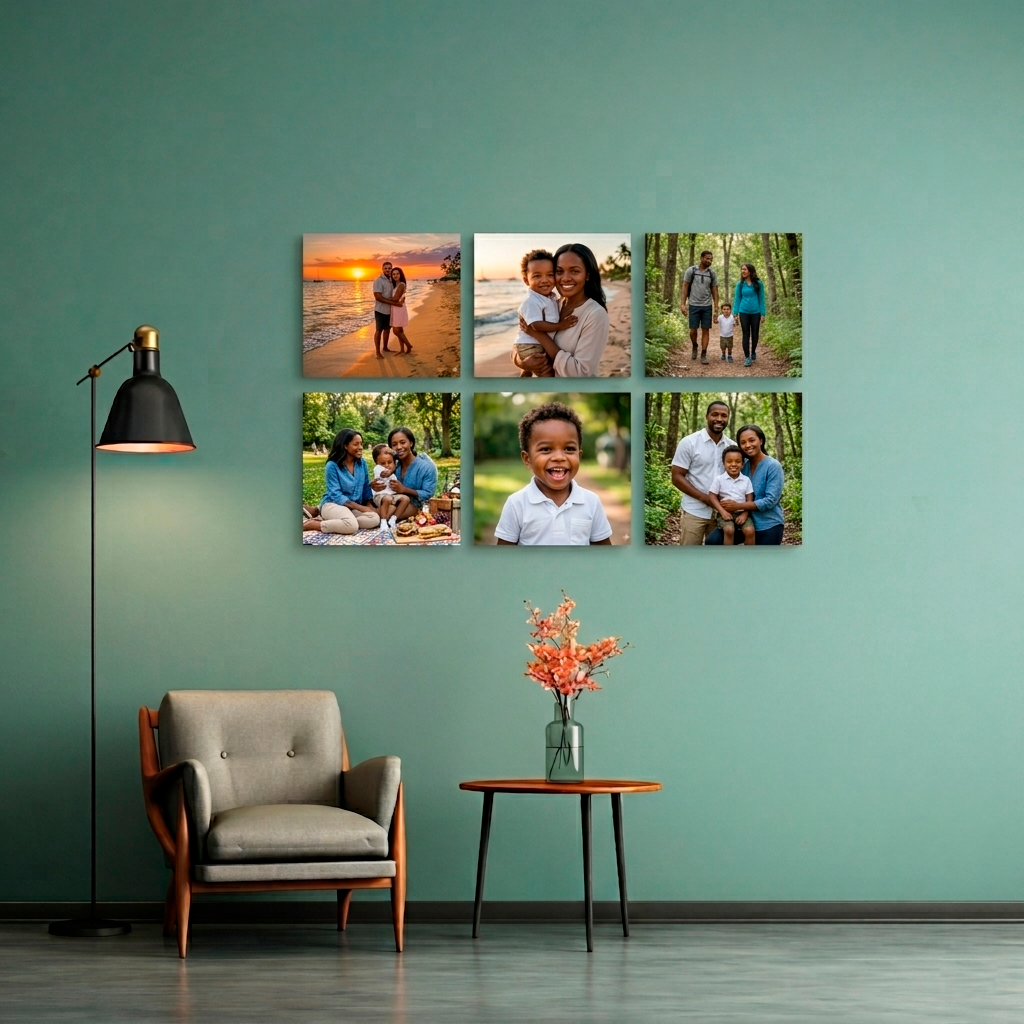 Kit 6 Quadros Quadrados (20x20 cm)