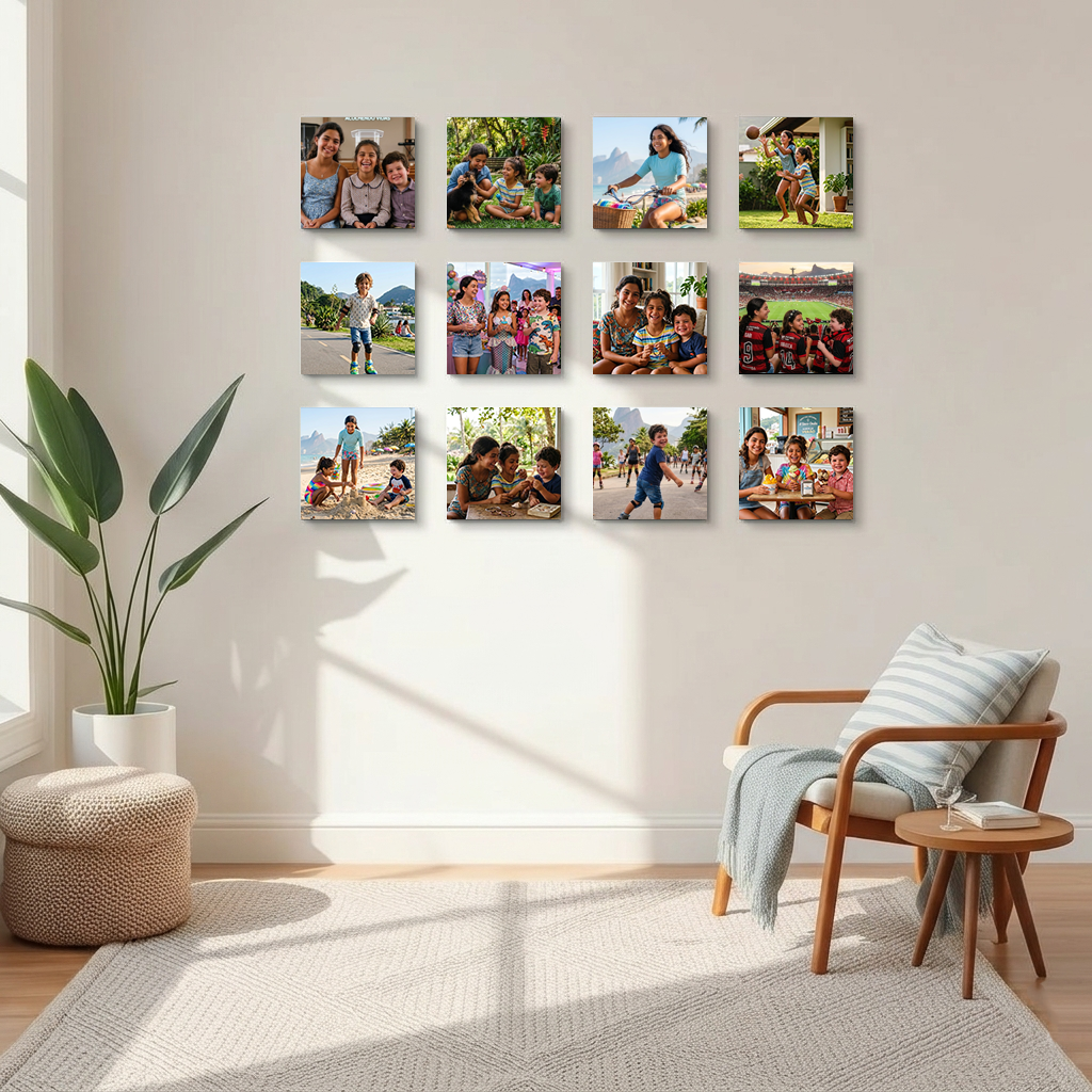 Kit 12 Quadros Quadrados (20x20 cm)